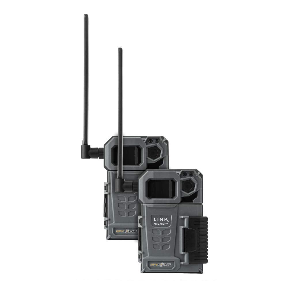 SPYPOINT LINK-MICRO-LTE TWIN PACK of Cellular Trail Cameras 10MP with Low-Glow LEDs for Quality Nighttime Photos, 80’ flash and detection range, 4G/LTE photo transmission (LINK-MICRO-LTE-V-TWIN) (7576928485614)
